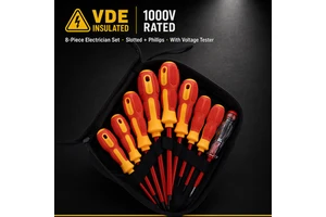 9-Piece Insulated Magnetic Screwdriver Set Electricians Repair Hardware Tool Kit Turn Black Finish Cross-Border Screwdrivers
