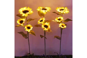 Modern Sunflower Flower Garden Lamp For Outdoor Walkway Lawn IP44 Landscape Ground Lighting For Christmas Decorative Lighting