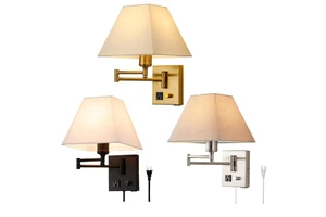 USB Interface Retro Style American Swing Arm LED Wall Iron Switch Plug for Living Room Aisle Entrance Cross-Border New Design