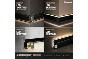 Factory Supply LED Trim Skirting With Glow, Aluminum Base Molding Illumination, Floor Edge Light Strip For Wall Decor