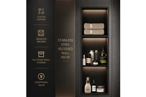 Modern Minimalist Bathroom Shower Room Living Room TV Waterproof & Moisture-Proof Storage Recessed Cabinet Lamp Stainless Steel