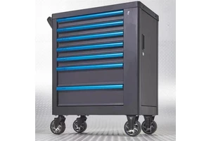 Goldenline 7 Drawers Metal Tool Box Roller Cabinet with Hand Tool Sets Steel Rolling Tool Trolley