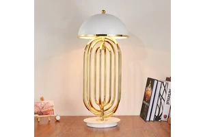 Modern Hotel Table Lamps Bedroom Bedside Marble Steel Base Lights Living Room Bedroom Decorative Table Lamp
