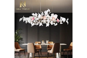 Factory Supply Indoor Decoration Home Villa Kitchen Living Room Flower Led Chandelier Lamp