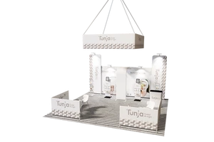 Trade Fair Exhibition Booth Stall Fabrication Design Backlit Exhibition Stand Lighting 3X3 Standard Exhibition Stall
