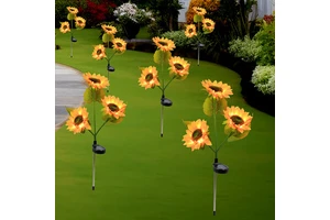 Solar Sunflower Night Light IP65 Waterproof Battery-Powered Outdoor Christmas Decorative Lighting for Courtyard Villa Balcony