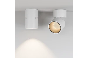 HUIA Modern Rotatable Surface Mounted LED Downlights for Home Office Adjustable White/Black 12W Aluminum High CRI 90 & Dimmable