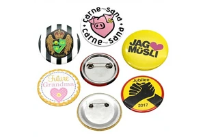 Popular Cheap Promotional Gifts Custom Tin Materials Printed Logo Cartoon Pin Button Badges With Butterfly Clasp