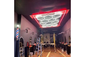 E-top 14-Grid Hexagon Garage Light With Border Working Light Ceiling Light for Factory, Workshop, Subway Station