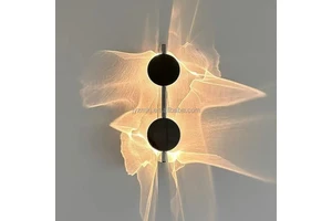 JYLIGHTING Designer's Creative Shadow Antique Water Pattern Rotating Corner Atmosphere for Luxurious Living Room Wall Lamp