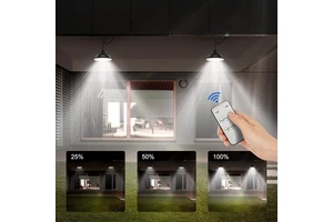 IP65 Waterproof RGB Solar Pendant Light Double Head LED Hanging Shed Lights Indoor Outdoor Warm White Battery PC Garden Road LED Lights