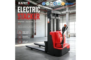 Electric Forklift Stacker Battery Powered Stacker Foldable Platform EPS 1.5T 2T For Standard Tallying Move