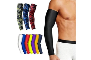 Great Quality Men's Premium Polyester Spandex UV Protected Cycling Sports Compression Arm Sleeves Anti-UV Sets