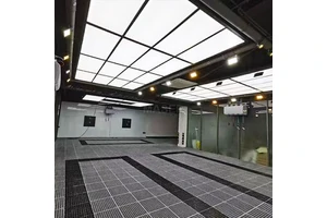 LED Auto Detailing Workshop Lighting Modern 16 Grid System for Car Wash Maintenance Waterproof Iron Car Beauty Station Light
