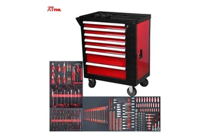 RT TOOL Mechanic Tools Box Sets Plastic Box Trolley With Tools Cart Cabinet for Car Repair