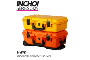 Tools Box for Travles Trolley Hard Plastic Carry Case with Wheels Shockproof Stackable Orange Toolbox with Foam Flight Case