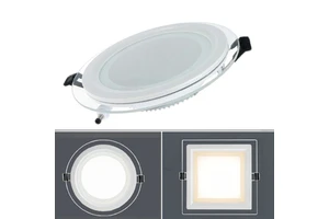 18W Embedded Concealed Round Square Three Color Dimming LED Glass Downlight Panel Lamp
