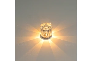 Antique 3 Color Dimmable LED Night Light Transparent Refractive Lamp Rechargeable Radiation Atmosphere Crystal Table Lamp