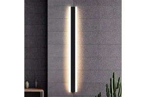 Modern Art Deco Linear Long Strip Square Cylinder Stainless Steel Aluminum Outdoor Garden Wall Light IP65 Waterproof LED Light