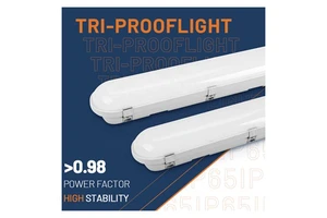 Brandon IP65 Waterproof LED Linear Tri-Proof Lights 40W & 60W NSF Certified for Warehouse Parking Lots & Food Processing Plant