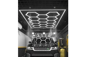 Factory Price High Brightness Car Detailing LED Garage Light Hexagon Ceiling Working Light for Car Shop 14 Grids Border Kit