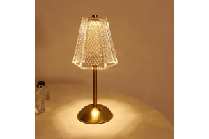 Latest Minimalist Crystal Decorative Table Lamp, Rechargeable Ambient Light, Bedroom LED Bedside USB Rechargeable High-end Lamp