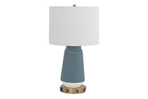 Hotel Bedroom Bedside Decorative Lamp Modern Luxury White Hardback Shade Art Table Lamp