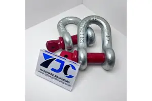YJC G210 Heavy Industry Hot-Dip Galvanized Anchor Shackle | US Type Forged Bow Shackle High-Strength Steel Powder-Coated Pins
