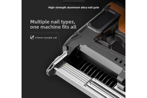 Household Rechargeable Electric Nail Gun, Stainless Steel Brad Nailer, Nail Shooting Tool for Woodworking, 4.0Ah With1Batteries