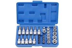 34-piece Set Pressure Batch Sleeve Set E-type Sleeve Set Hexagonal Assembly Screwdriver Casing Bit Head Combination Auto Repair