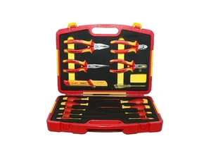 15-Piece Insulated Tools Maintenance Set VDE Voltage Resistant Multi-Combination Electrician Toolbox Hand Operated OEM Hard Case