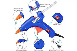 20W Industrial DIY Electric Hot Melt Glue Gun Single Temperature Premium Thermal Heating System Aluminum Barrel Nozzle Made