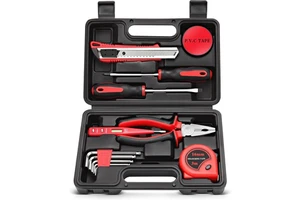 GLGW 19 pieces cheap home tools Common manual quincaillerie fournitures 3m tape measure pliers screwdriver box tool set