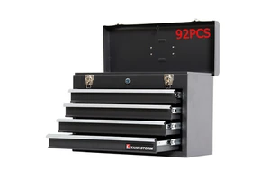 92 PC Tool Box with Hand Tool Sets for Garage Storage Tool Roller Cabinet Trolley Box