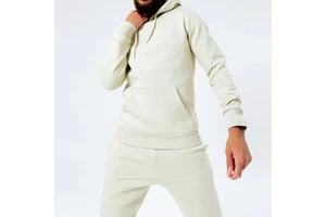 Eco Friendly Heavyweight Cotton Tracksuit Set Mens Long Sleeve Hooded Solid Color Winter OEM