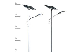 Separated Solar Street Lighting System Outdoor LED Lamp + Independent Solar Panel for Rural Road Project