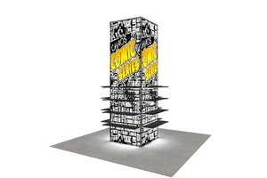 Custom 10ft Portable LED Backlit Aluminum Exhibition Display Stands New Design Tradeshow Fabric Pillars Trade Show Equipment