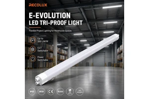 LED Tri Proof Light IP65 Waterproof IK08 Rated Linear Fixture 160LM/W CCT Switchable for Warehouse and Industrial Lighting