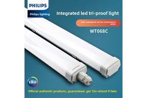 PHILIPS WT068 Three-Proof ABS LED Tube Light Moisture-Proof Ultra-Bright Fixture for Factories and Offices