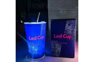 Richshining Wholesale Plastic Beverage Cup Water Sensor LED Flashing Mug Custom Print Glow in the Dark Cup