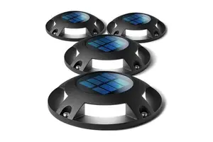 Waterproof Rust Proof Security Warning Step Lamp Solar Deck Driveway Dock Lights for Sidewalk Stair Garden Ground Pathway