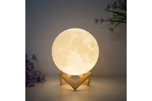 3D Moon Lights Simulated Plastic Battery Operated Children's Room Bedroom Decorative Night Lamp
