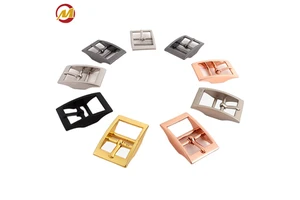 20 25 30mm Custom Color Adjustable Zinc Alloy Metal Belt Buckle Dog Collars Hardware Double Bar Buckle for Bags and Dog Collar