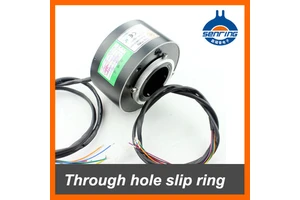 Rotary connector joint 2A with 6 circuits/signal contact of through hole slip ring