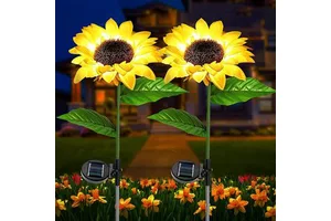 Solar LED Garden Light Sunflower Stake Waterproof Solar Light Outdoor Pathway Light