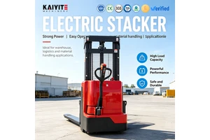 Electric Forklift Stacker Battery Lift Stacker 1000kg 2500kg Solid Wheels Compact Design Workshop Material Flow