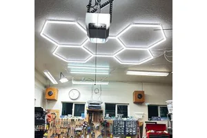 LED Hexagon Light for Auto Shops - IP65, 6500K CCT, Perfect for Garage Lighting & Car Detailing,Easy to Install Work Lights