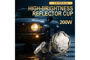 Xenplus LW27 LED Headlight 200W 20000LM 6500K White Light DC 12V Reflector Cup Super Bright High Power Replacement Car Lamps