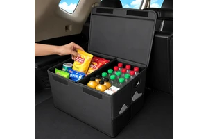 Large Durable Foldable Car Seat Interior Boot Storage Trunk Organizer Outdoor Organizers and Storage Box for Car PVC Leather