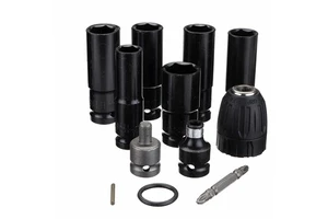 Drillpro 4/6/10/12PCS Metal Sleeve Kit Electric Wrench Screwdriver Hex Socket Head Set for Impact Wrench Drill